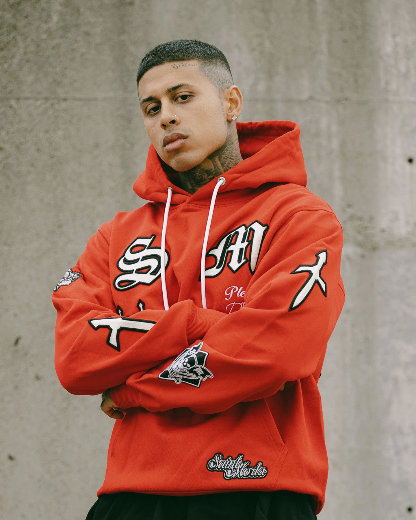 suitable for exercise Anti-pill Saint Morta Graveyard Hoodie Red