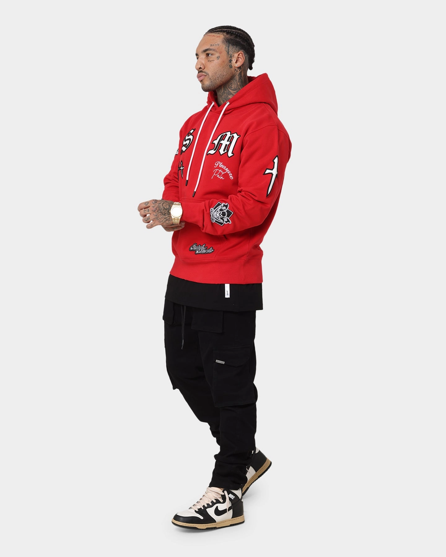 Fantasize Non Restrictive Silhouette Saint Morta Graveyard Hoodie Red