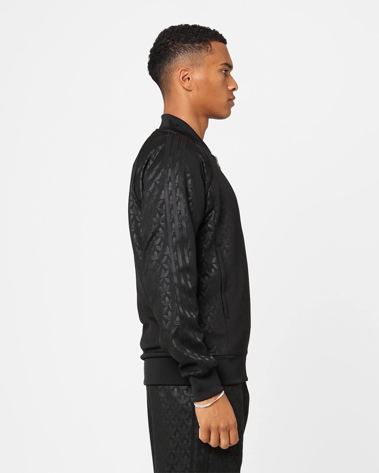 Adidas Graphics Monogram Straight Tracksuit Jacket Black New Year's Eve attire Biker