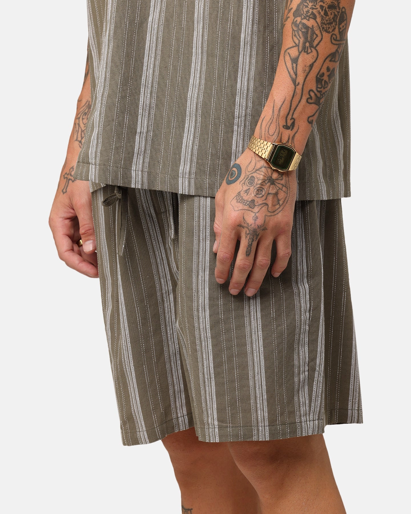 UPF Sun Protection Wrinkle-Resistant XXIII Condesa Linen Shorts Olive
