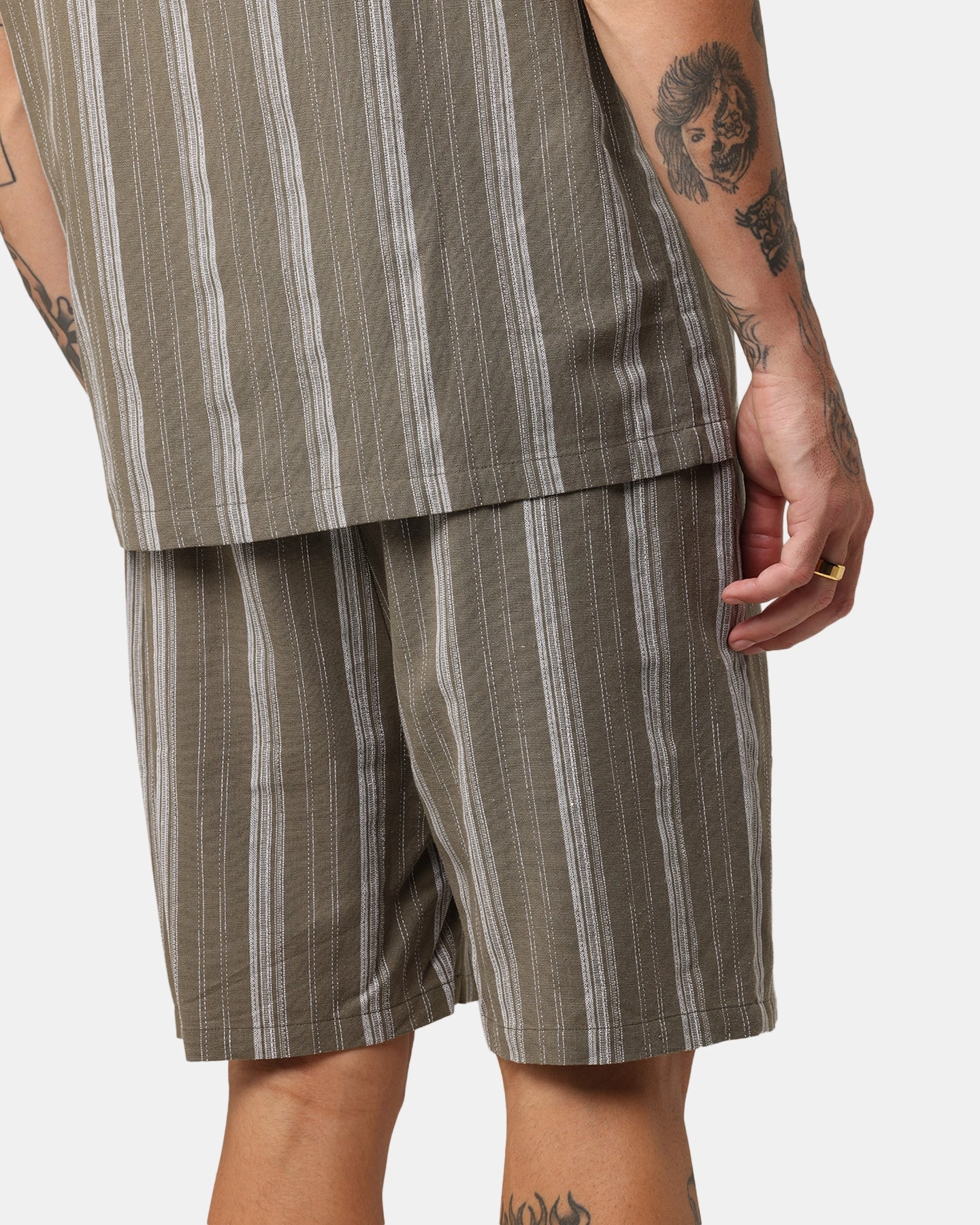 XXIII Condesa Linen Shorts Olive Hidden Storage Compartment