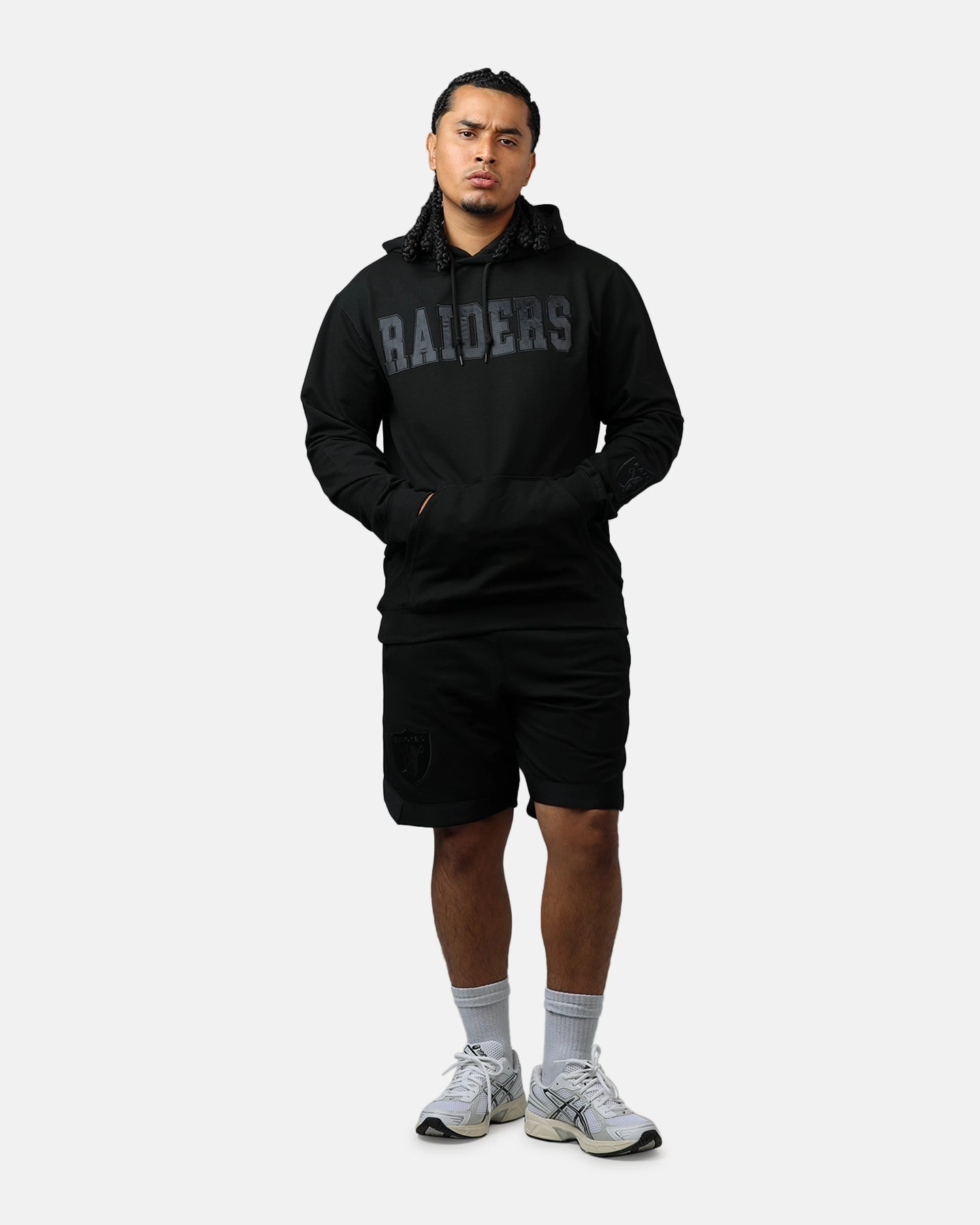 Noise Free Operation Design Stain Release Finish New Era Las Vegas Raiders Logo Select Shorts Black/Black