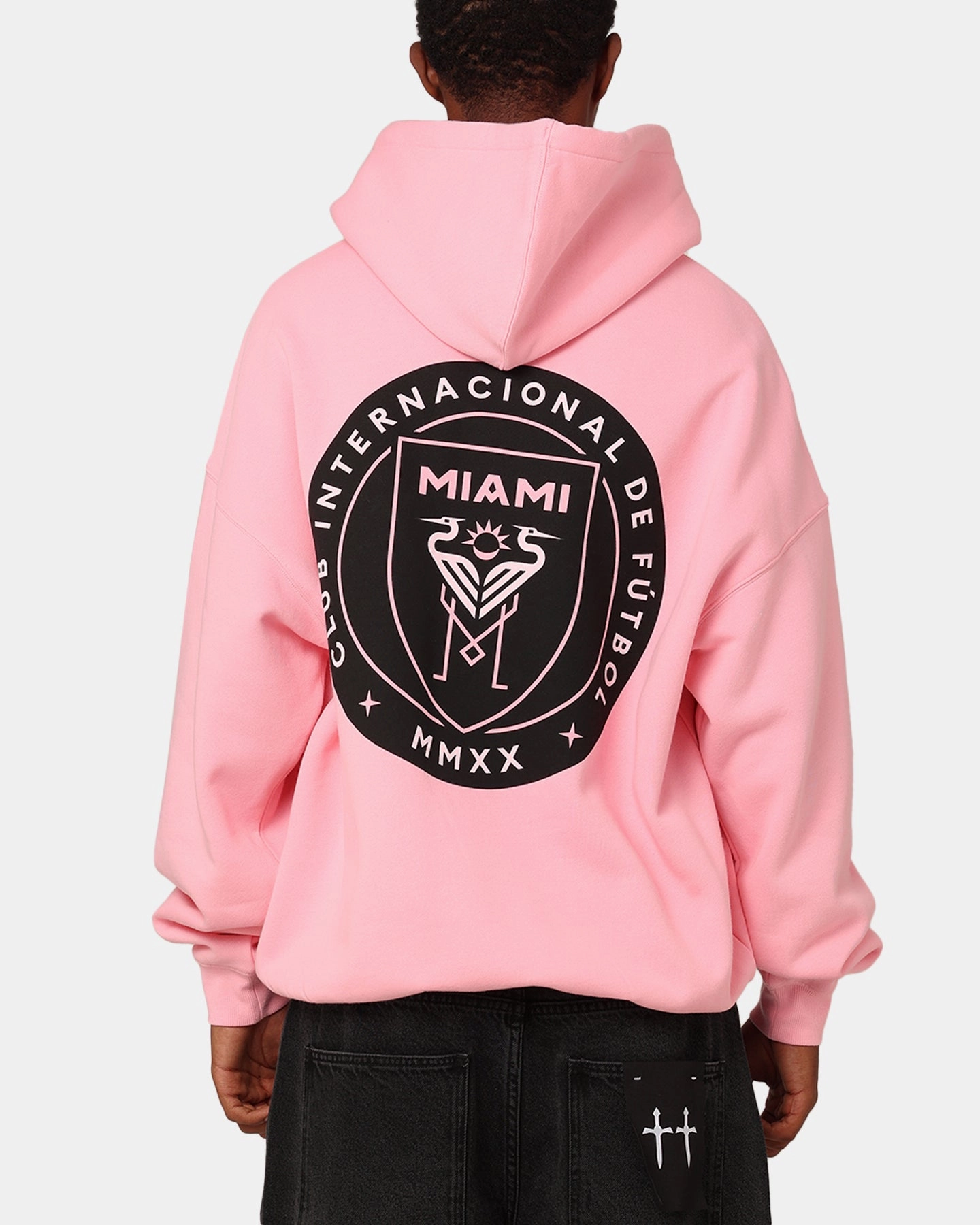 Mitchell & Ness Inter Miami CF Logo Hit Hoodie Light Pink Compression Fit All-Weather Comfort