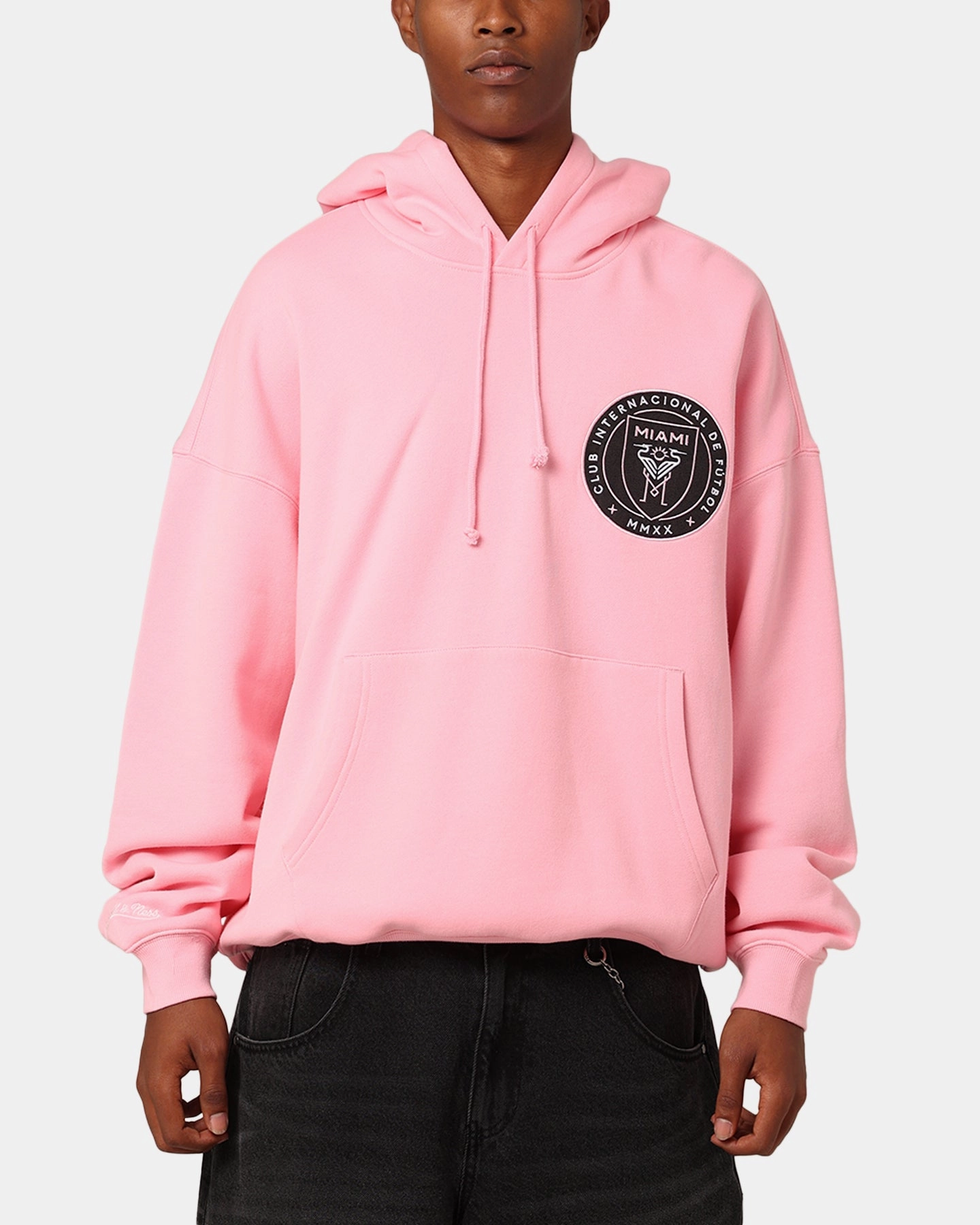 Warm Weather Wear Affordable Mitchell & Ness Inter Miami CF Logo Hit Hoodie Light Pink