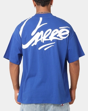 Ergonomic Cut Tubular Knit Structure Carre Graffiti T-Shirt Royal
