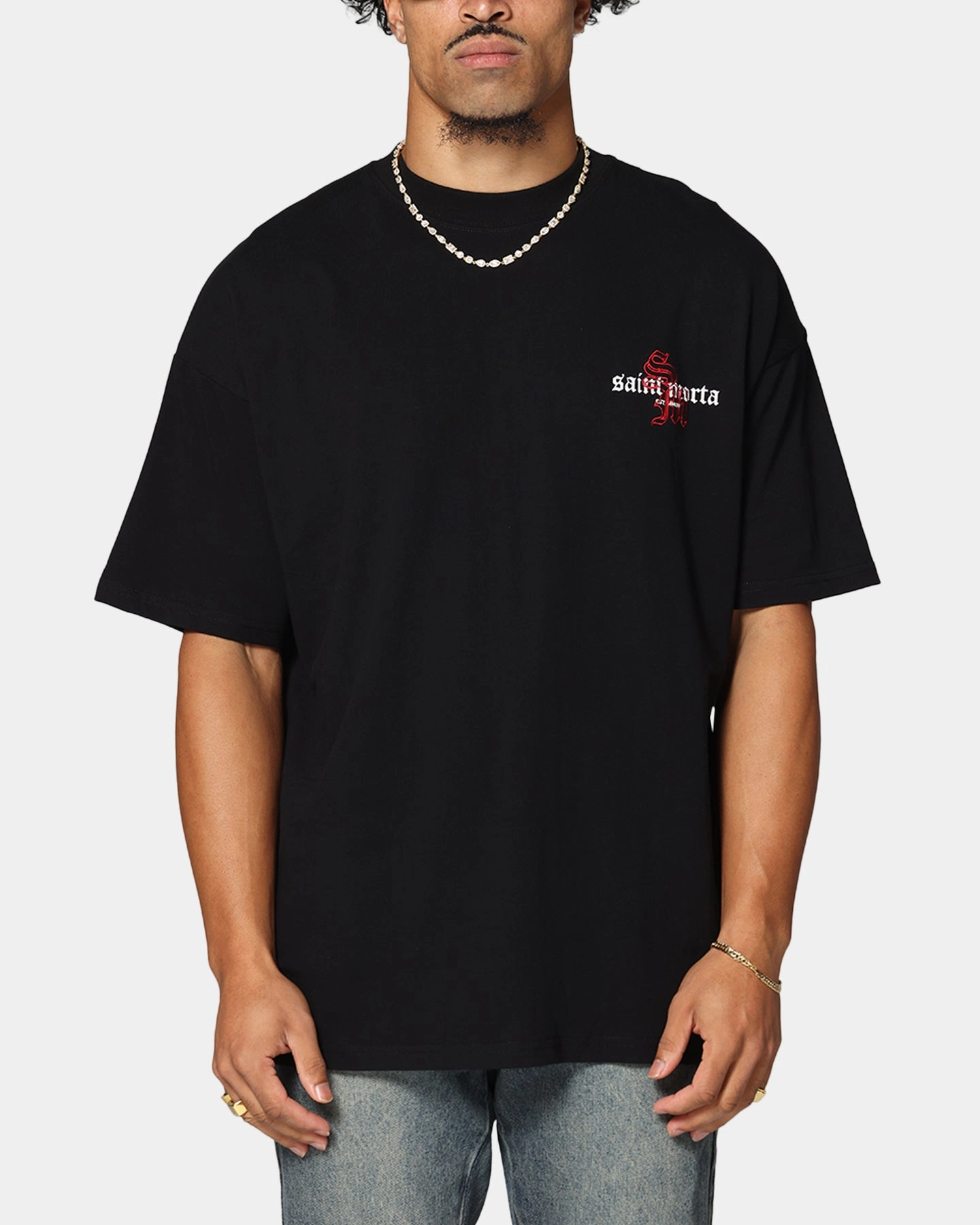 Sun Protection High Durability Weave Saint Morta Heritage Boxy T-Shirt Black/Red