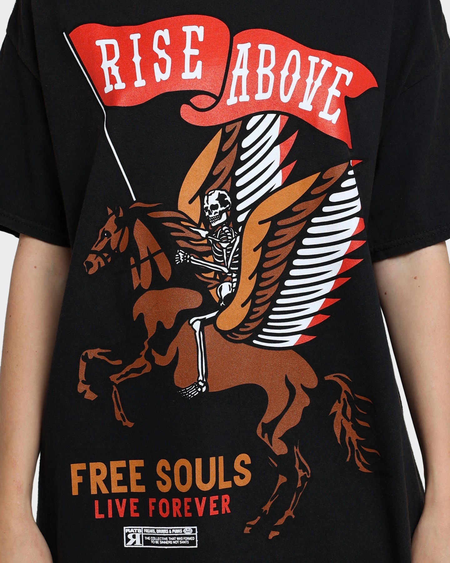 OdorResistant Chilly Day Wear Rats Get Fat Rise Above Vintage T-Shirt Black Wash