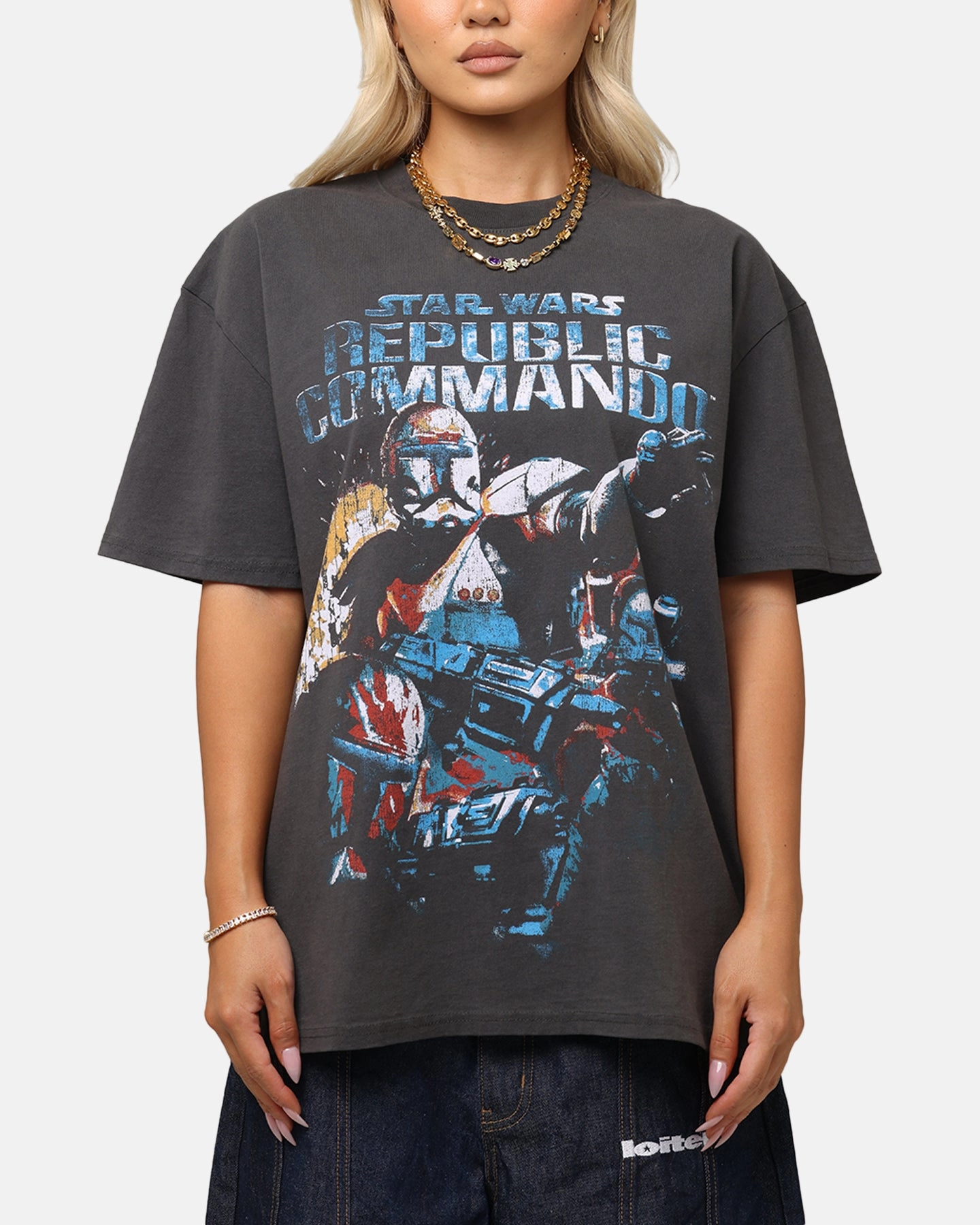 American Thrift Star Wars Battlefront Republic Commando Heavy T-Shirt Black Wash Fresh Comfort Style Comfortable Touch