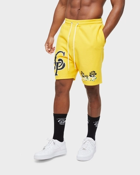 Carre Volle Rose Sweat Shorts Yellow Sublimation Resistant Fabric
