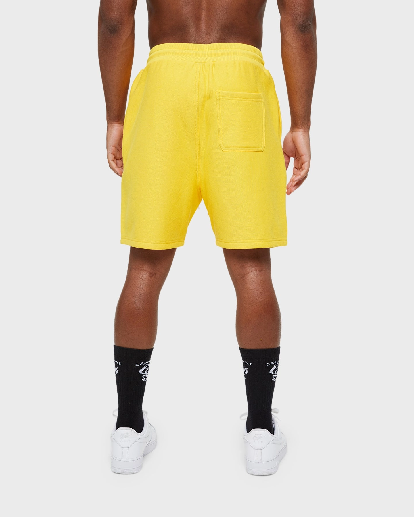 Carre Volle Rose Sweat Shorts Yellow WrinkleResistant Texture Cozy and Comfortable