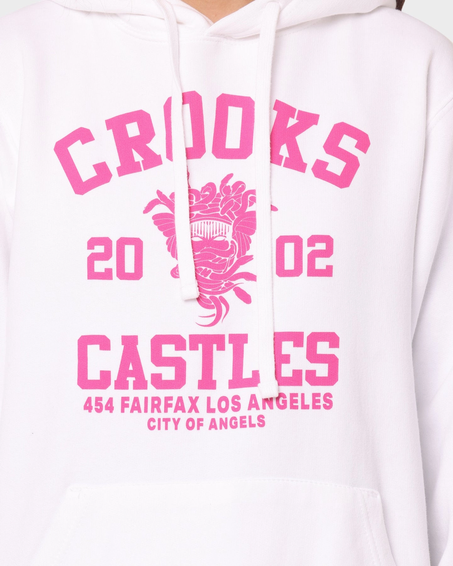 Attitude Cool Fit Crooks & Castles Fairfax Varsity Hoodie Hot Pink/White