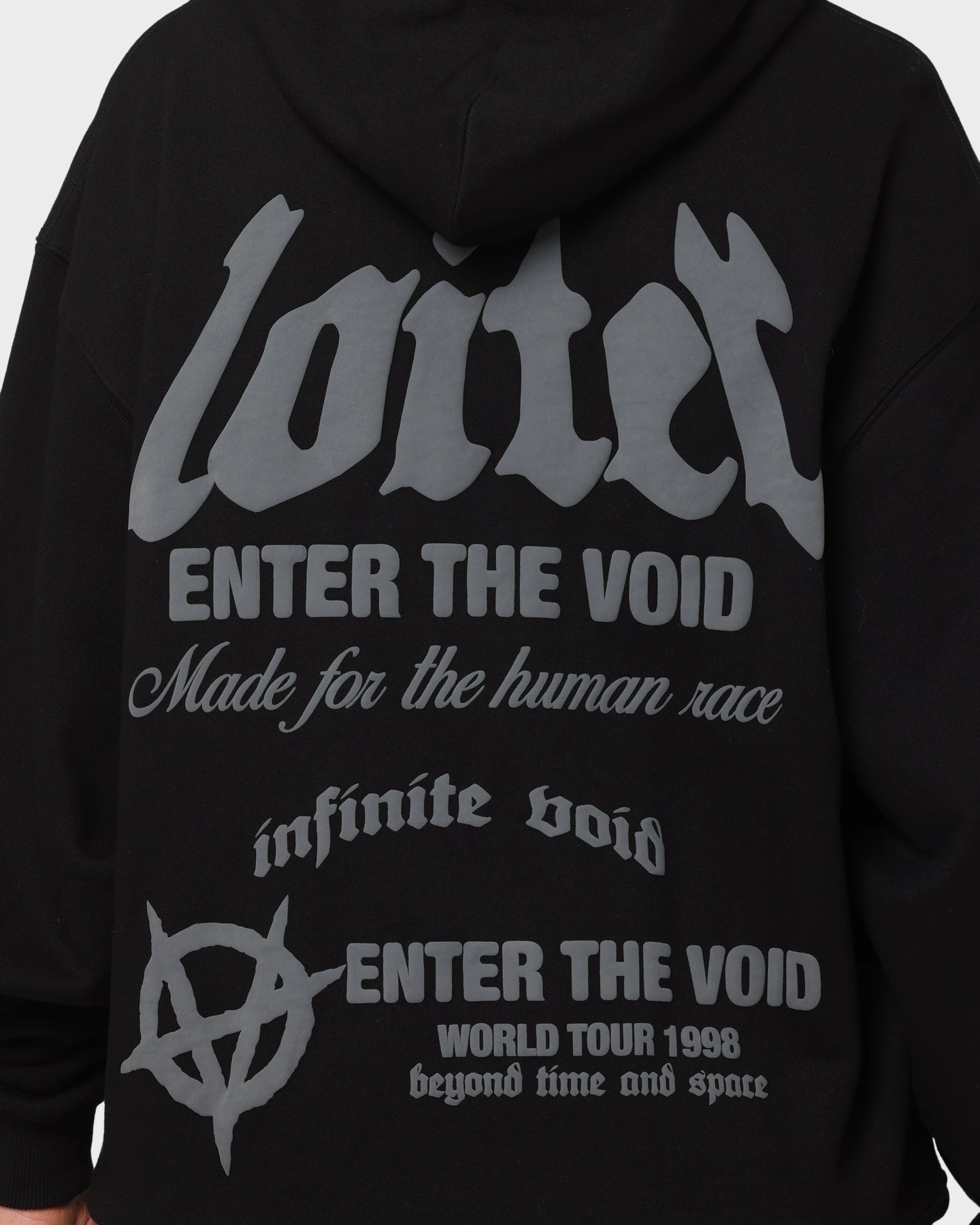 Loiter Void Multi Logo Hoodie Black/Charcoal beach bonfire Reflective Safety Details