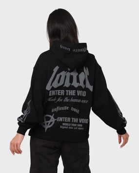 Loiter Void Multi Logo Hoodie Black/Charcoal TapedSeams Jog