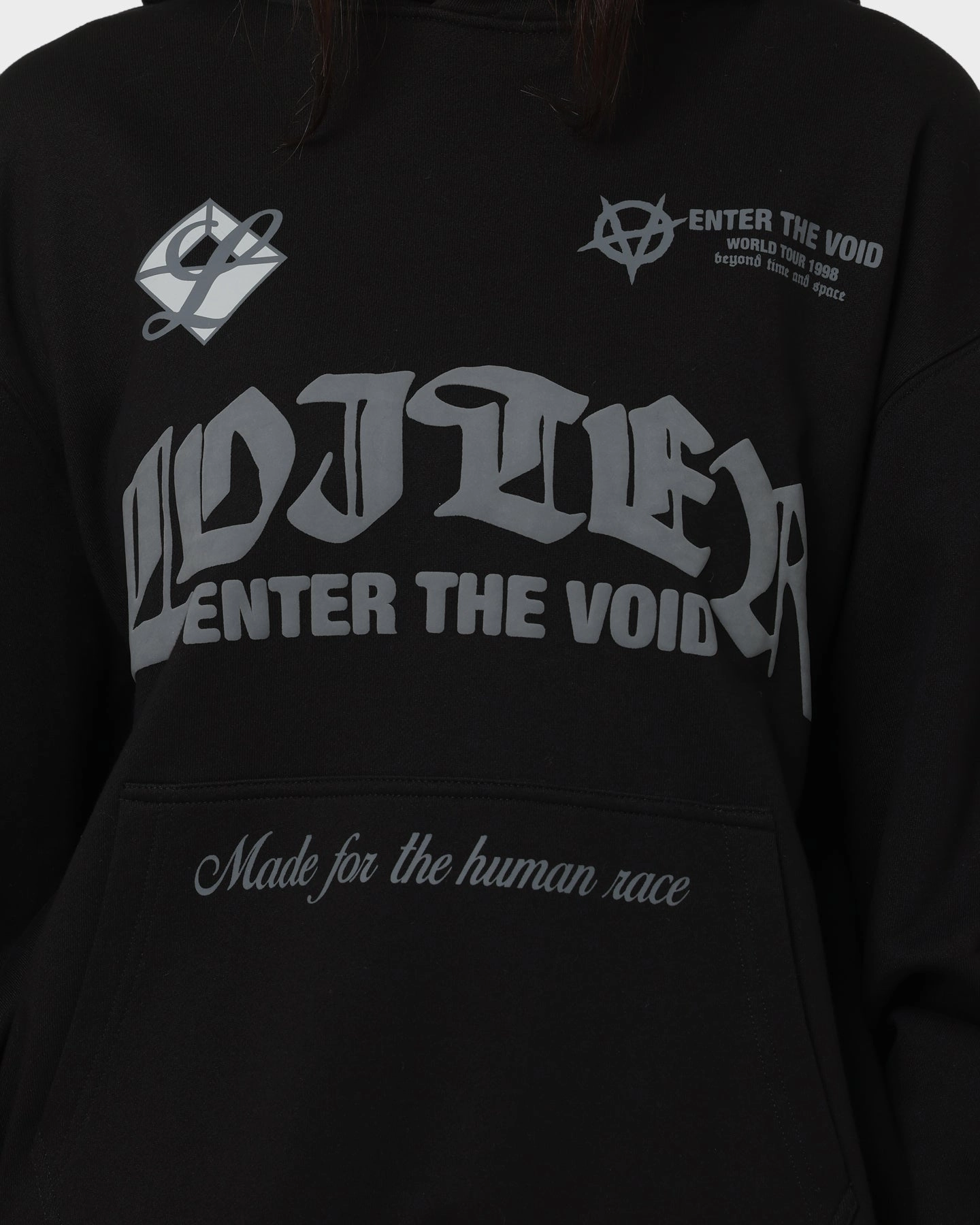 Loiter Void Multi Logo Hoodie Black/Charcoal Zip-up