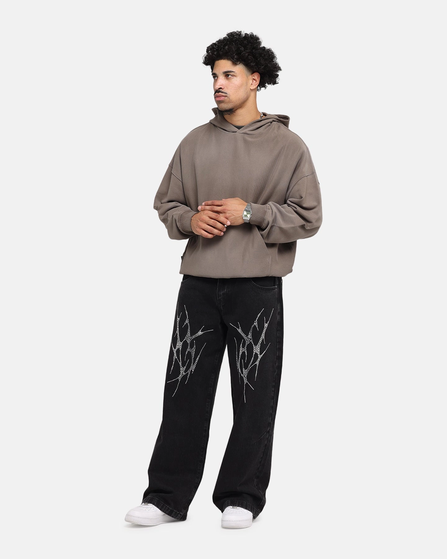 above ground low intensity conflict Saint Morta Manticore Boxy Hoodie Sunfade Brown