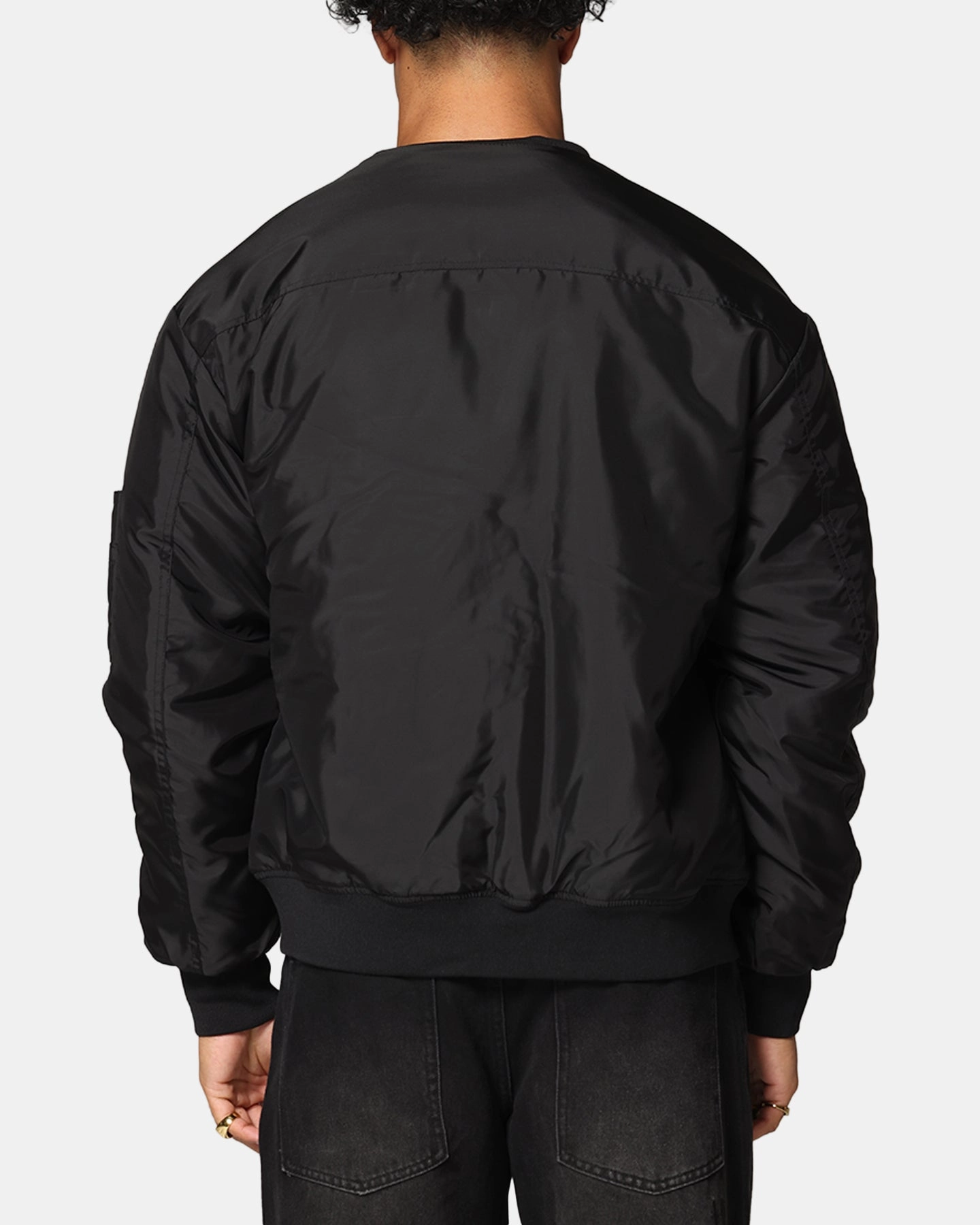 Smart Look Saint Morta Gothic Nylon Bomber Jacket Black