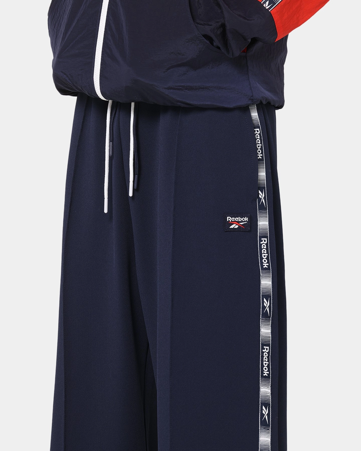 Flexible Training Gear Rebook Taped Track Pants Navy