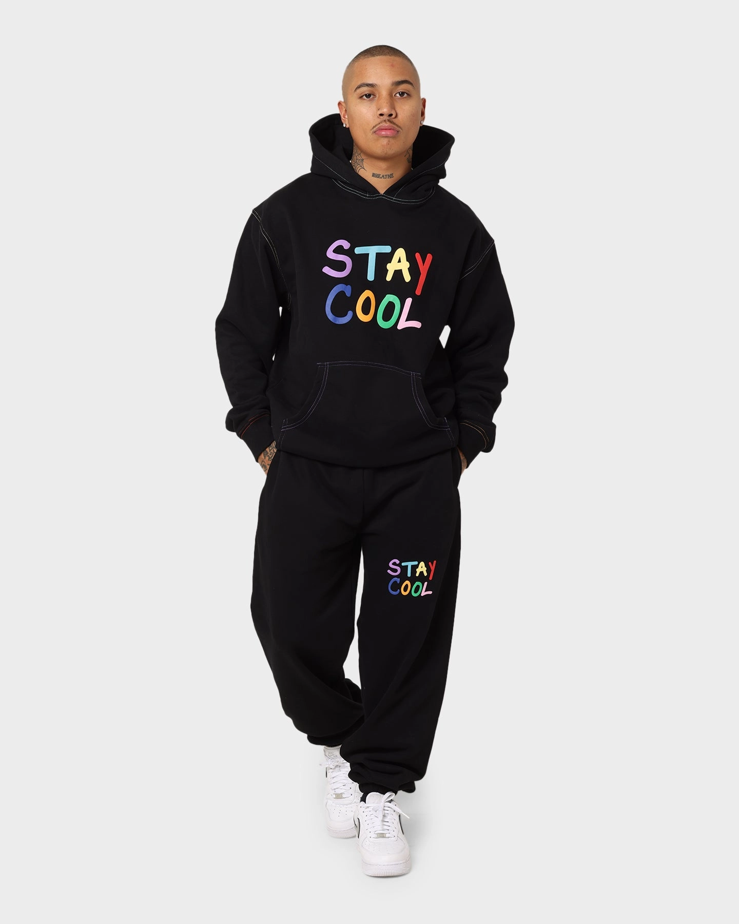 Flexible Shield Rugged Protection STAYCOOLNYC Puff Paint Hoodie Black