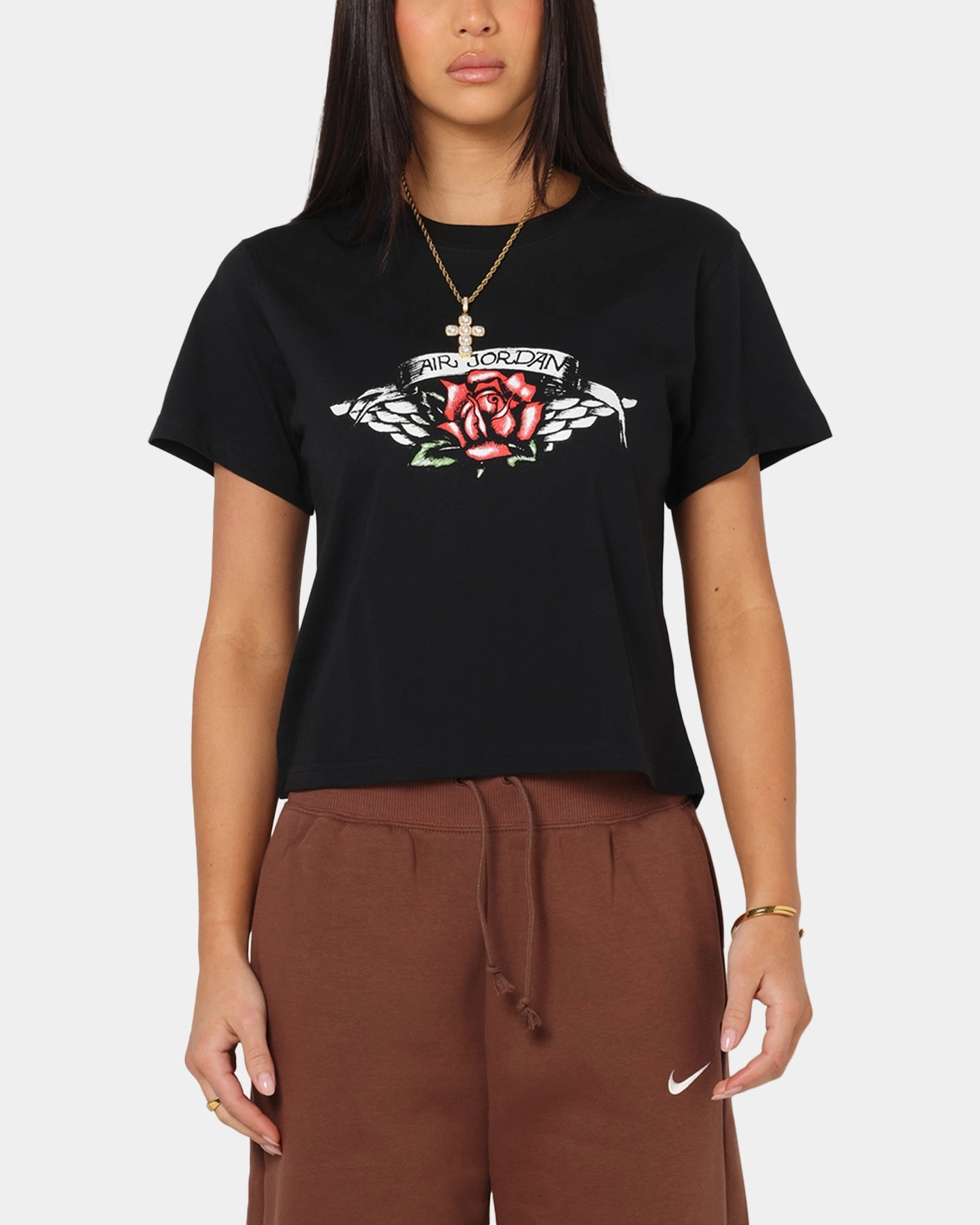All-Season Wear Jordan Women's Flight Graphic T-Shirt Black/White