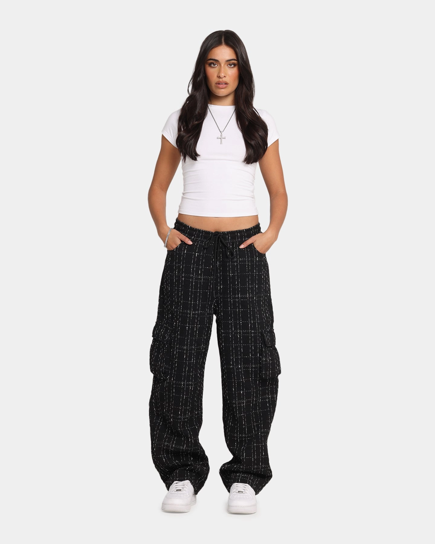 Flex Fit XXIII Boucle Tweed Cargo Pants Black