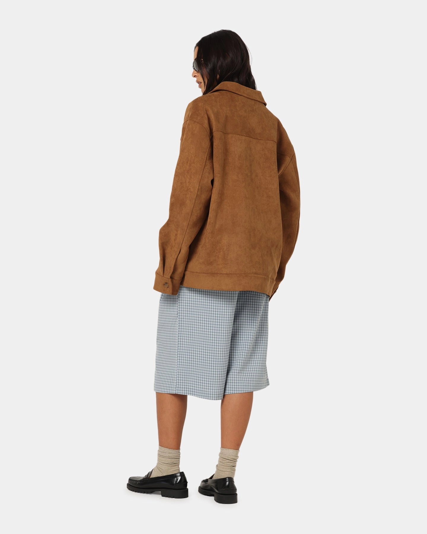 family trip XXIII Suede Jacket Brown