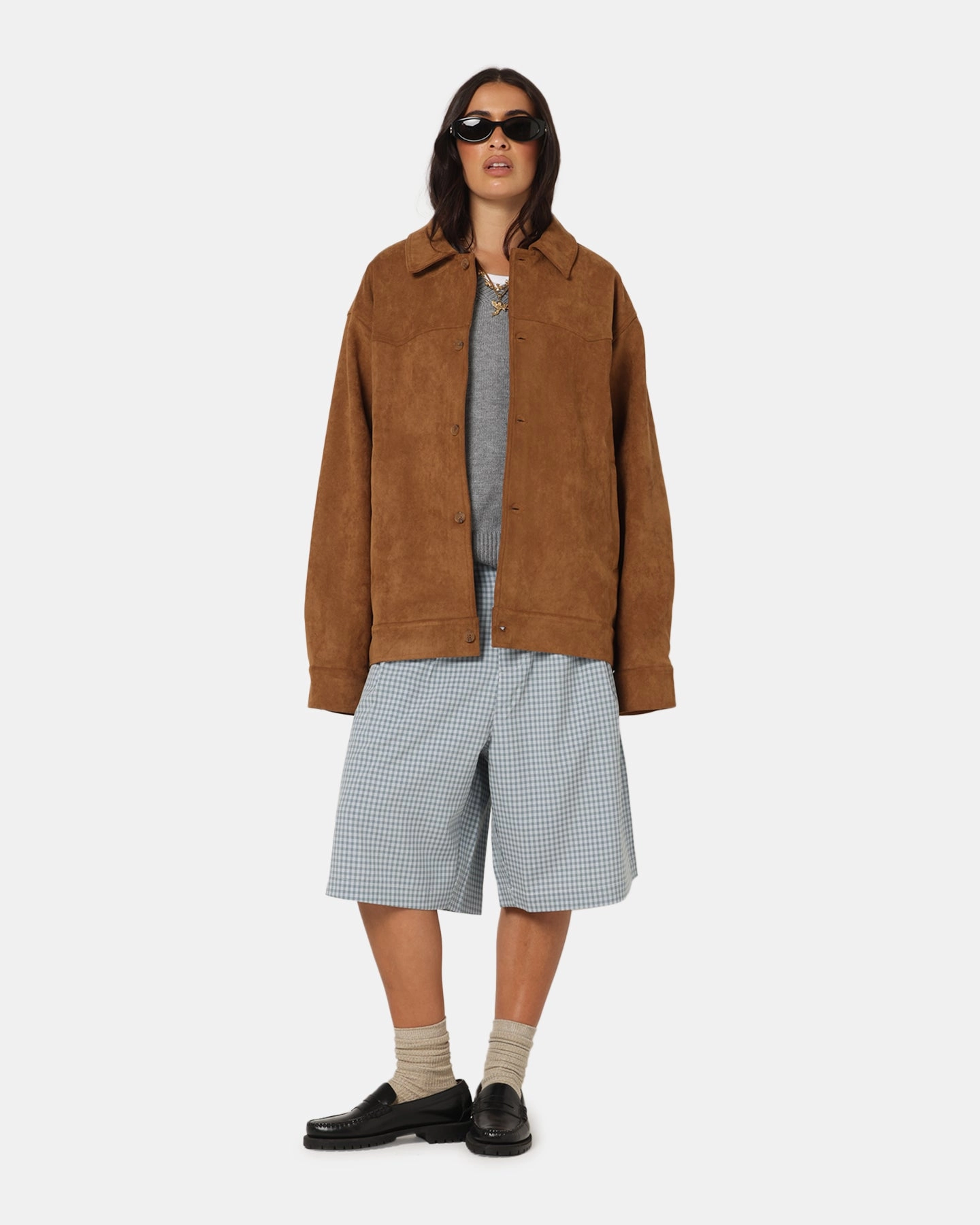 Badge Sport Fit XXIII Suede Jacket Brown