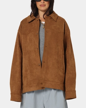 city dwellers Articulated Sleeves XXIII Suede Jacket Brown