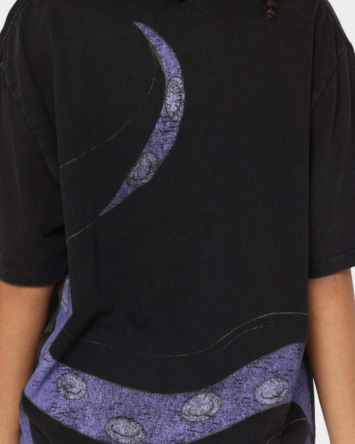 Disney Ursula Vintage T-Shirt Washed Black Micro Perforation tall size