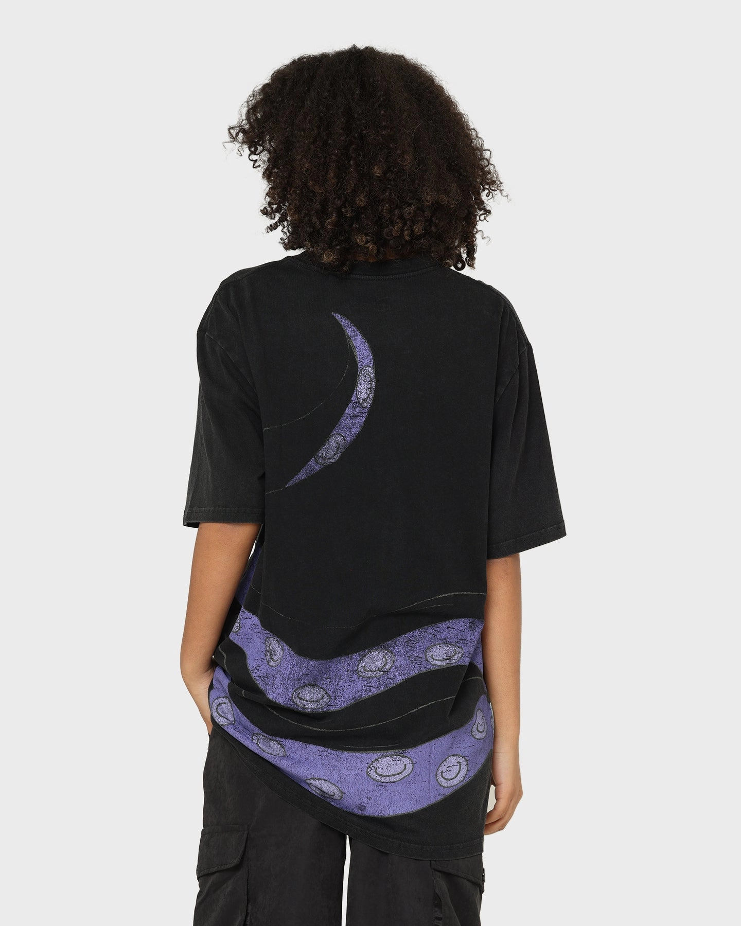Chic And Comfortable Fresh Style Disney Ursula Vintage T-Shirt Washed Black