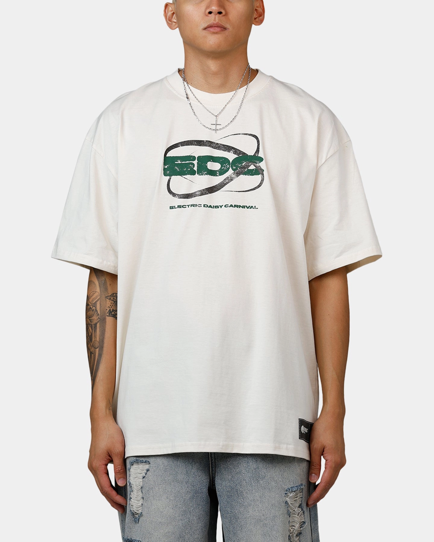 ComfortFirst Double Stitched Seams Culture Kings X EDC 2025 Vintage T-Shirt Off White