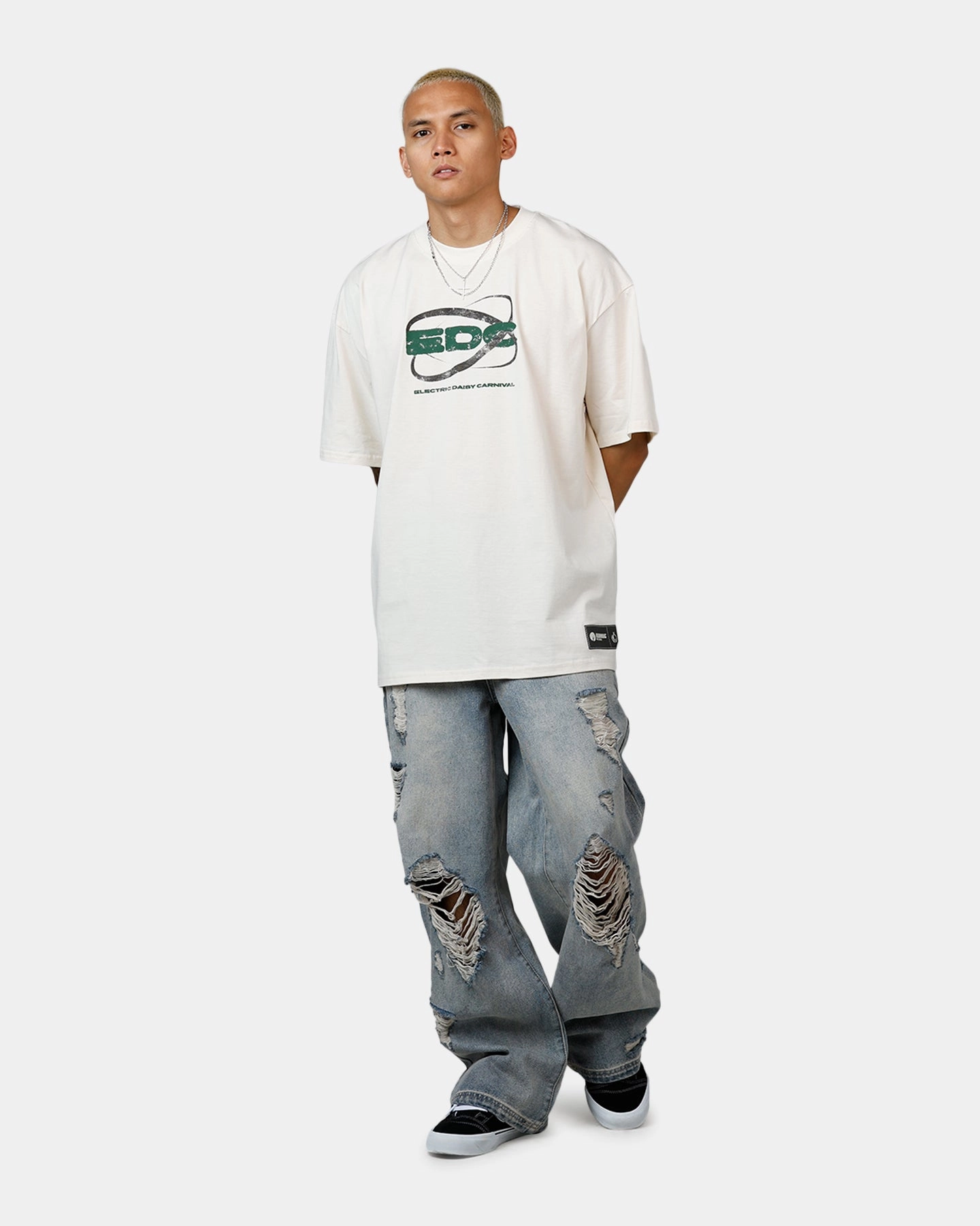 futuristic Culture Kings X EDC 2025 Vintage T-Shirt Off White