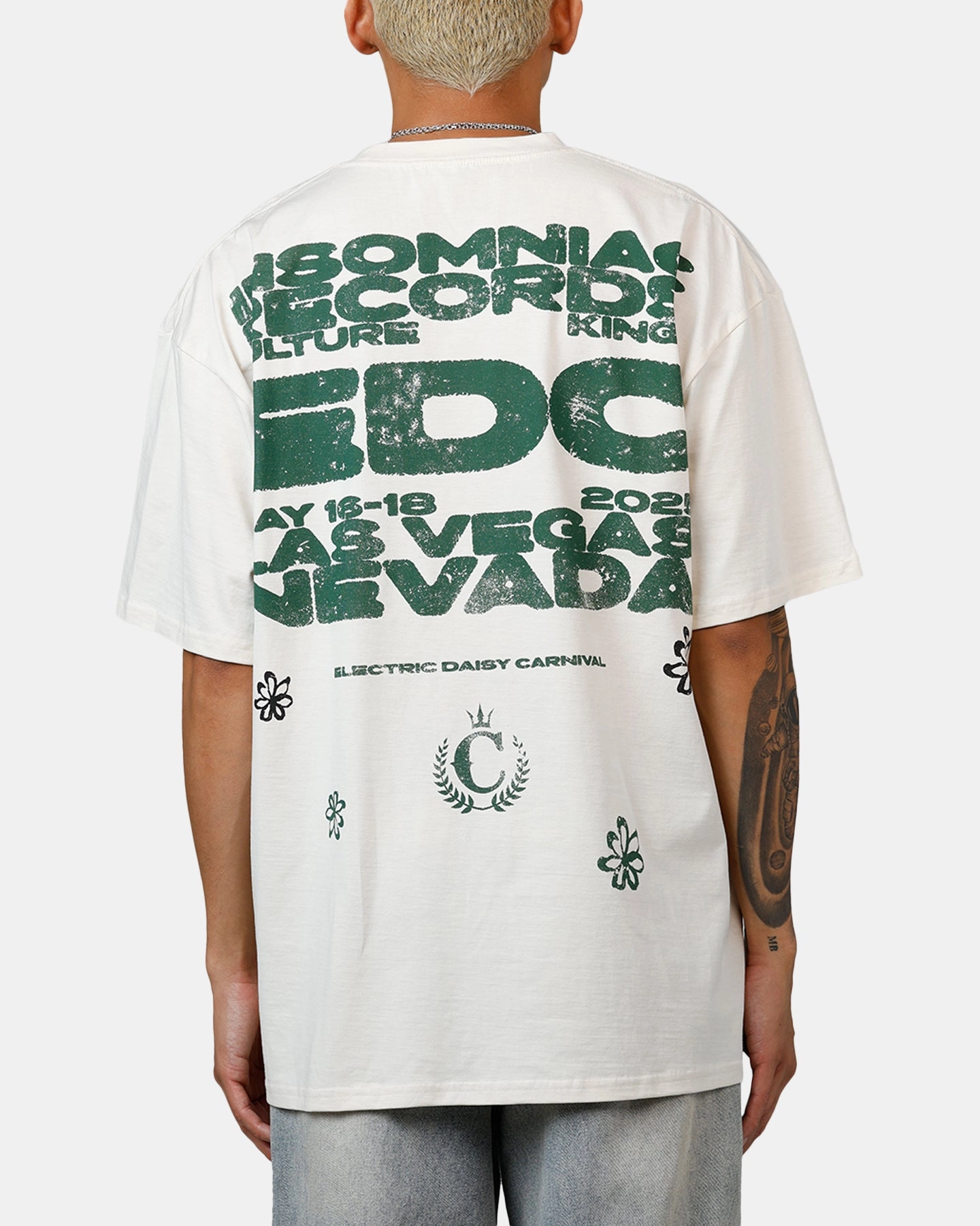 Chic Smart Culture Kings X EDC 2025 Vintage T-Shirt Off White