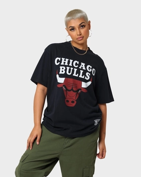 Mitchell & Ness Chicago Bulls Finals Vintage T-Shirt Faded Black Holiday Casual Biodegradable Textile