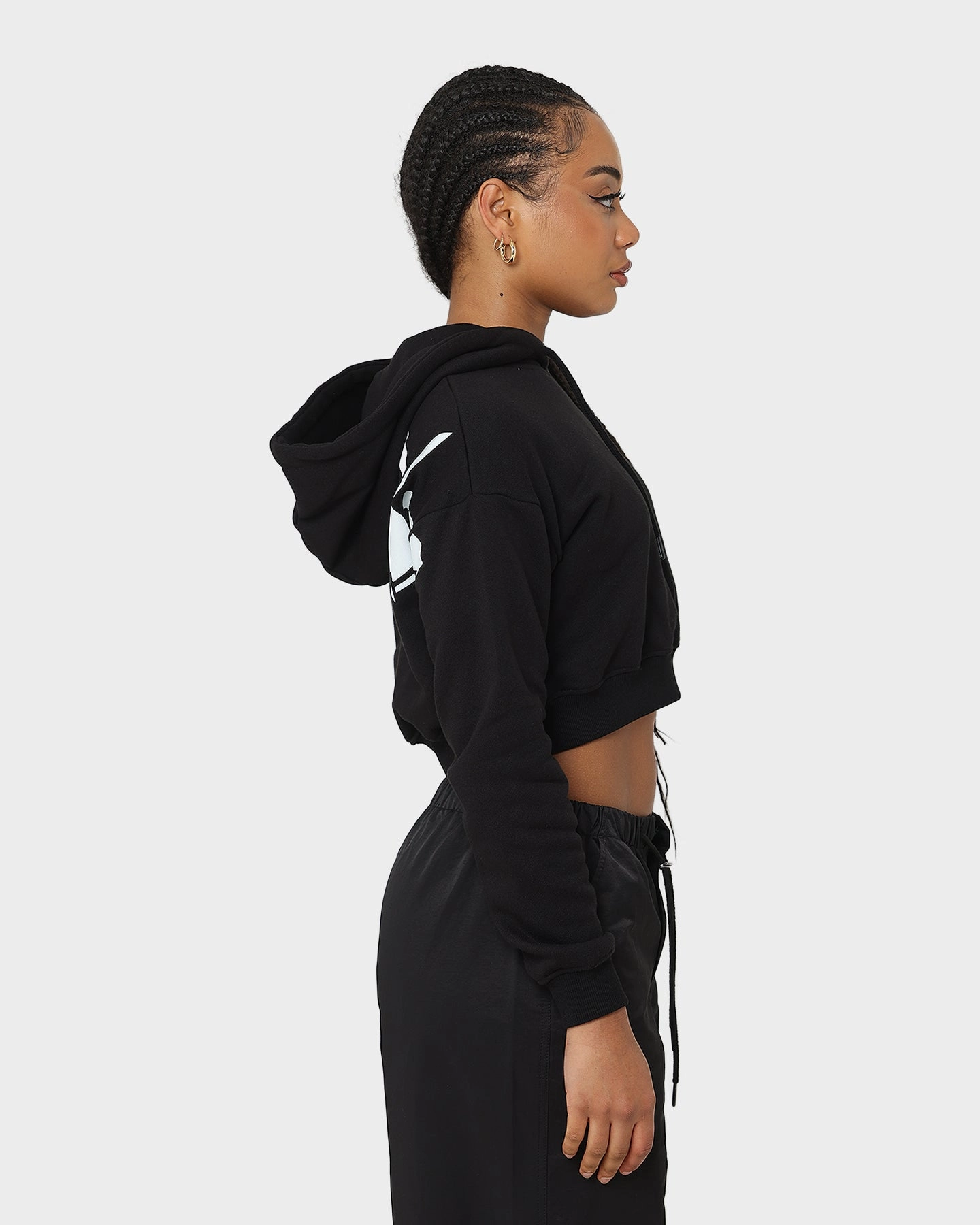 Influence Insulated Jacket Playboy Women's Bunny O Crop Hoodie Black