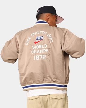 Survive Minimalist Aesthetic Nike Dugout Satin Jacket Khaki/Sail/Deep