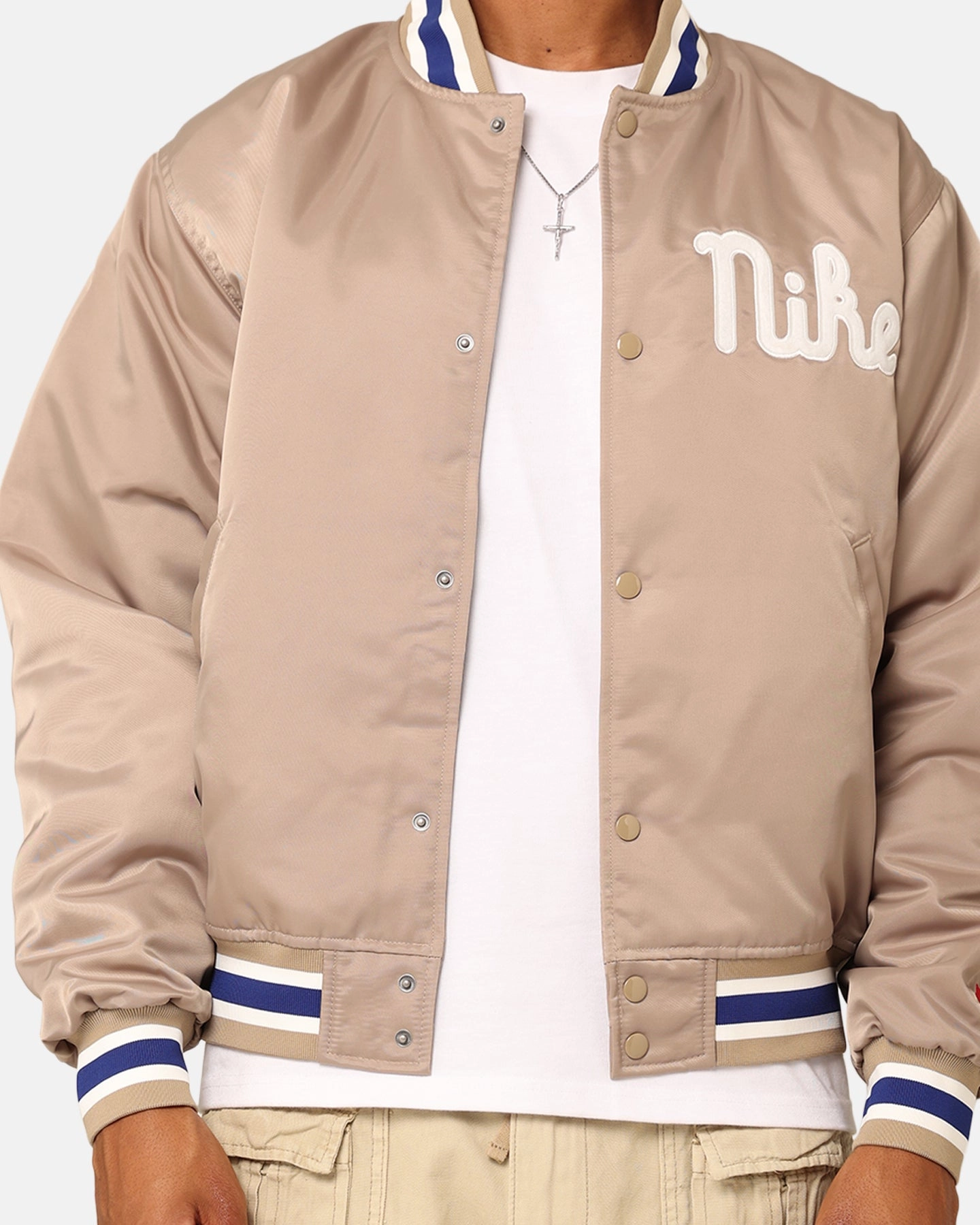 Magnet Nike Dugout Satin Jacket Khaki/Sail/Deep