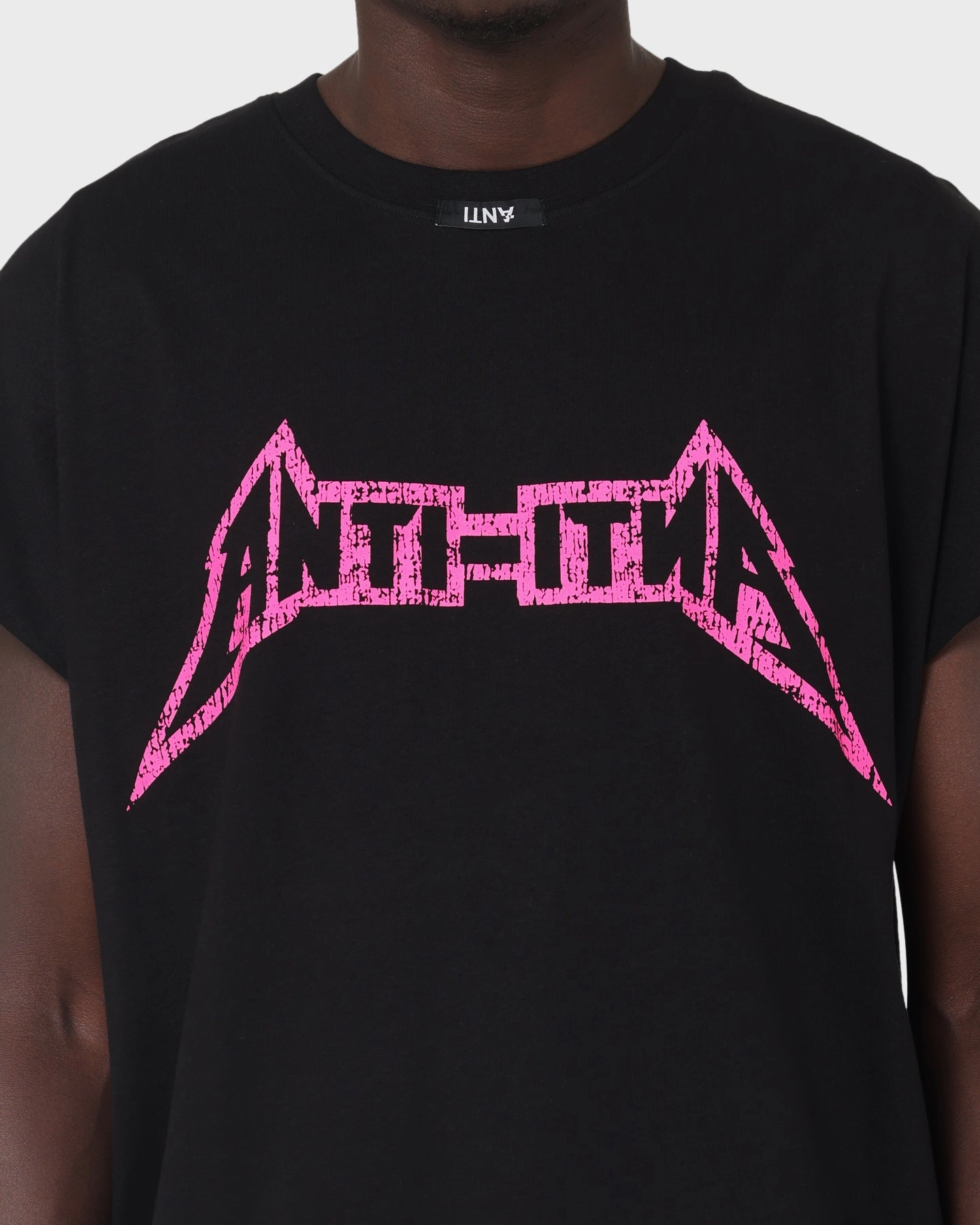 The Anti Order Heavy Metal Bat T-Shirt Black/Pink Sporty Fashion