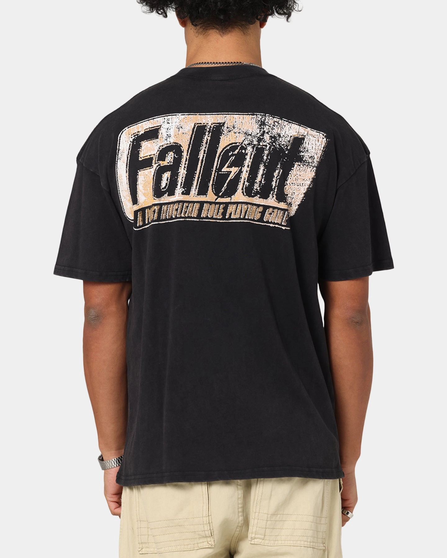 Crew neck classic 73 Studio X Fallout '97 Fallout Vintage T-Shirt Black Acidwash