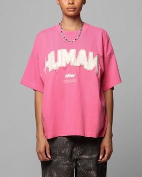 Loiter Human Box T-Shirt Pink Easy Layering Trendy Comfort