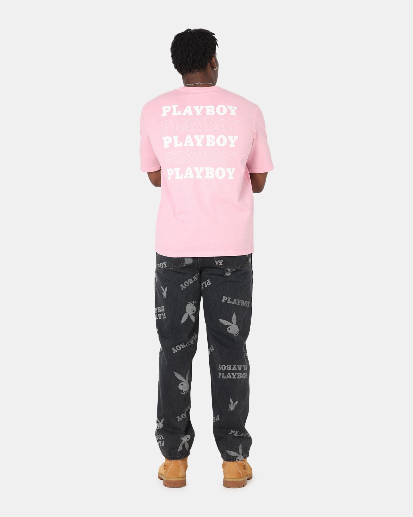 Playboy Stack Washed T-Shirt Washed Pink Chic and Cozy Comfy Casual Wear