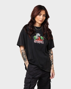 American Thrift X Beetlejuice Lydia Vintage T-Shirt Vintage Black OekoTexCertified Ultra Soft Blend
