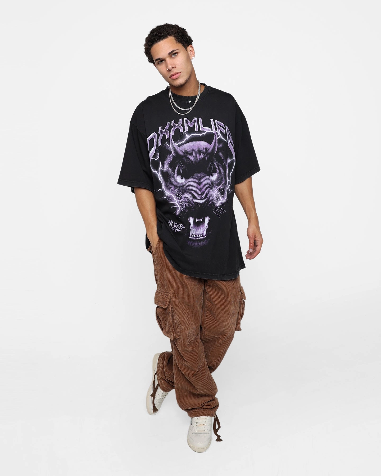 DXXMLIFE Panther Oversized Vintage T-Shirt Vintage Black hiking clothes