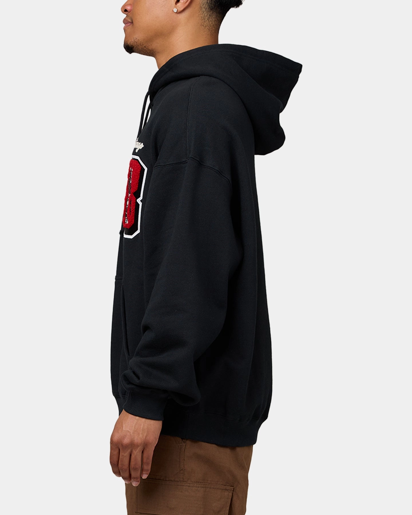 Mitchell & Ness Chicago Bulls Conference Hoodie Faded Black Functional AbrasionResistant Edging