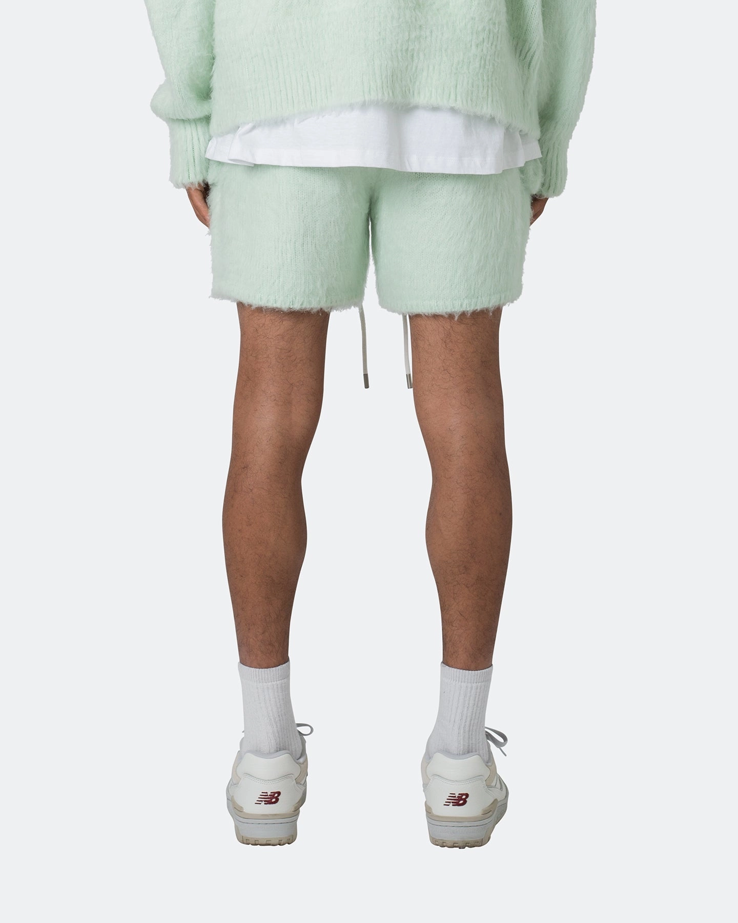 MNML Fuzzy Sweat Shorts Mint semi-formal look Functional Design