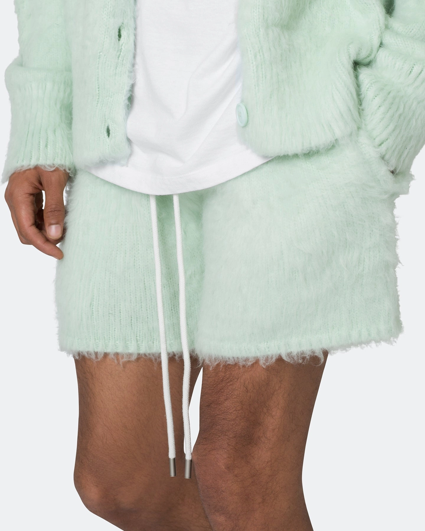 handmade touch MNML Fuzzy Sweat Shorts Mint