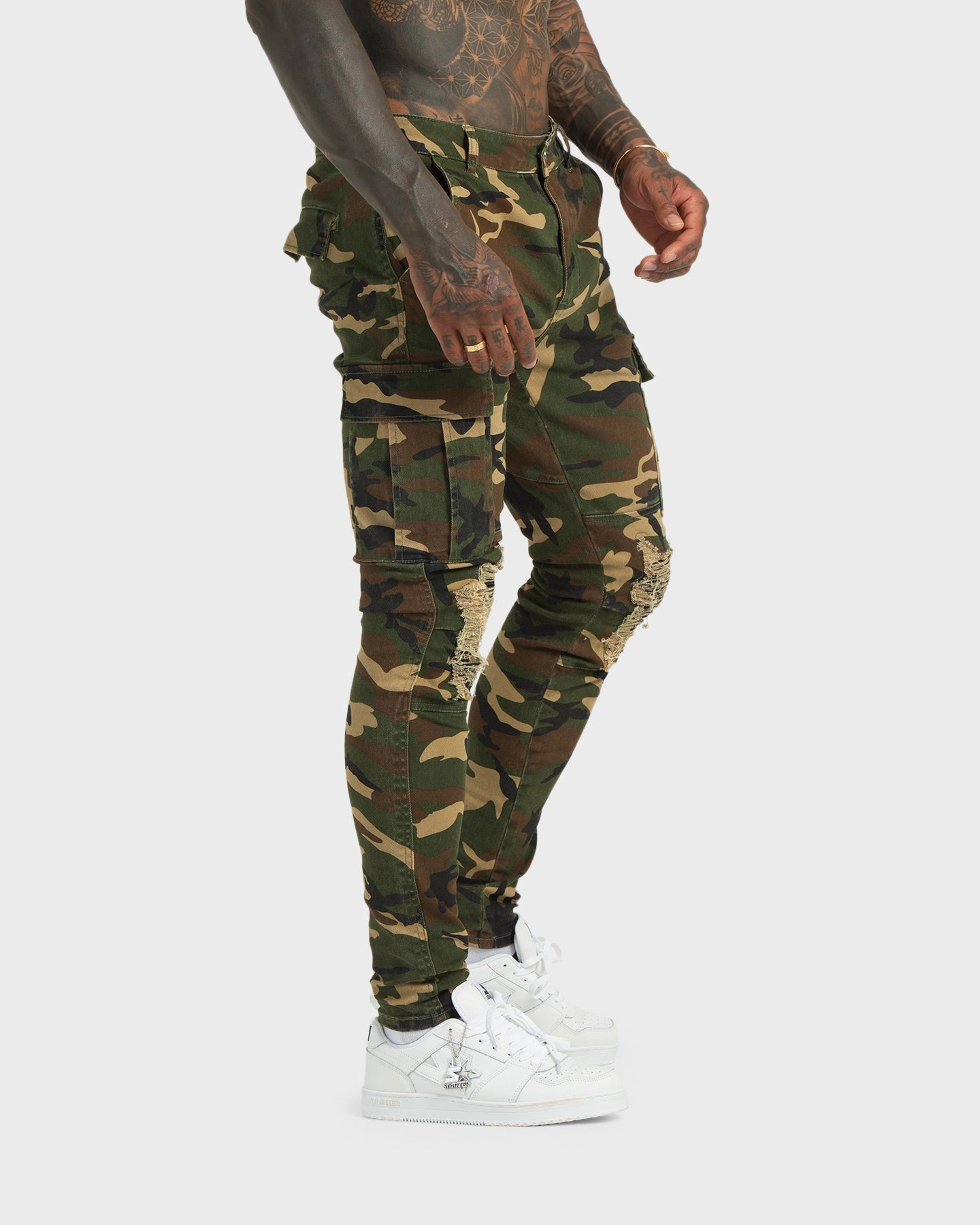 Seasonless wear XXIII Sergeant Camo Ripped Jeans Camo