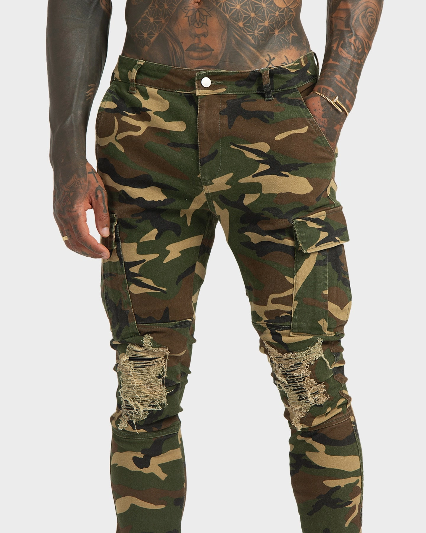 Smooth Shape XXIII Sergeant Camo Ripped Jeans Camo