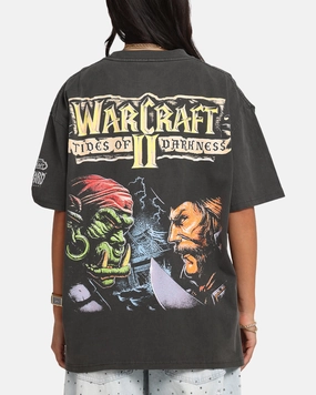 American Thrift X Warcraft II: Tides Of Darkness Heavy T-Shirt Black Wash Reinforced Shoulder Seams AntiStaticFinish