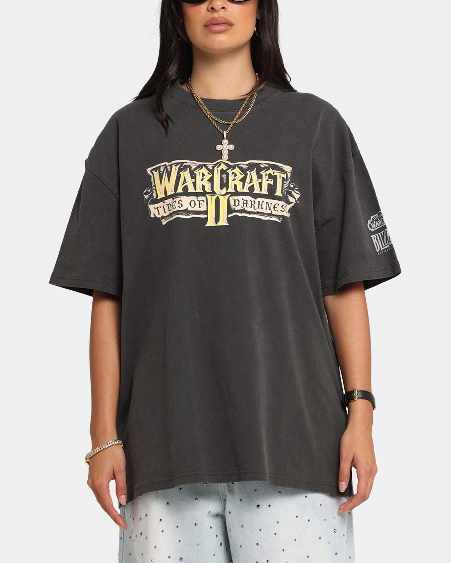 Layered Neckline American Thrift X Warcraft II: Tides Of Darkness Heavy T-Shirt Black Wash