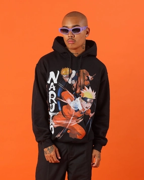 Anti Static Lining no pocket Goat Crew X Naruto Naruto Core Hoodie Black
